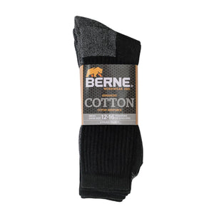 Berne Men's 4-PK All Purpose Cotton Crew Socks 920B - Black