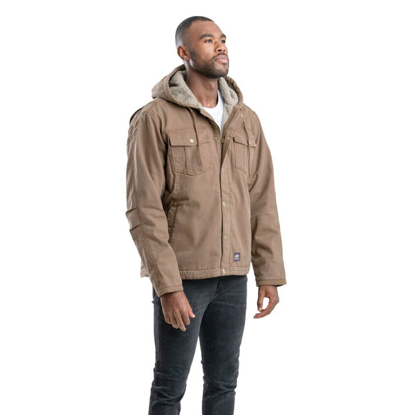 Berne Men's Washed Sherpa-Lined Hooded Jacket HJ47