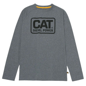 CAT Diesel Power Men's Long Sleeve Work T-Shirt 1010201 - Dark Heather Grey