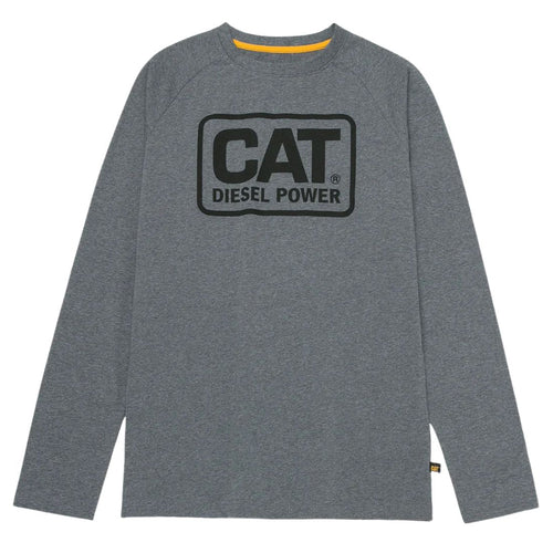 CAT Diesel Power Men's Long Sleeve Work T-Shirt 1010201 - Dark Heather Grey