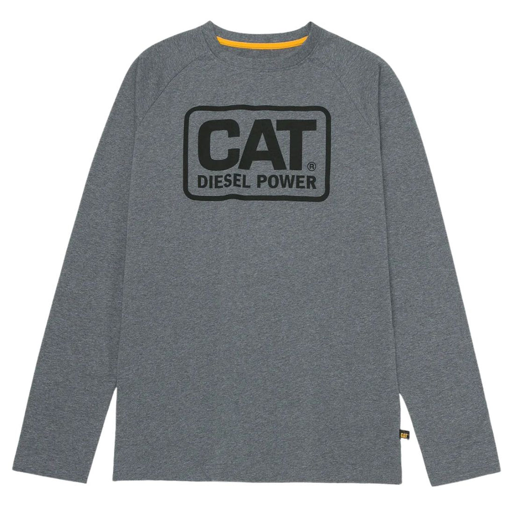 CAT Diesel Power Men's Long Sleeve Work T-Shirt 1010201 Dark Heather Grey