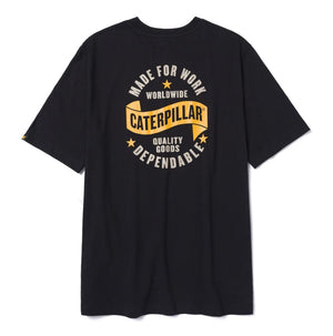 CAT Men's Short Sleeve Graphic T-Shirt 1010060 - Black