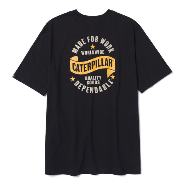 CAT Men's Short Sleeve Graphic T-Shirt 1010060 - Black