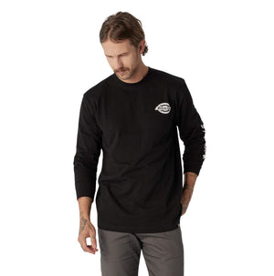 Dickies Heavyweight Logo Men's Long Sleeve Work T-Shirt WL22C - Black