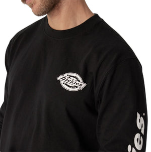 Dickies Heavyweight Logo Men's Long Sleeve Work T-Shirt WL22C - Black