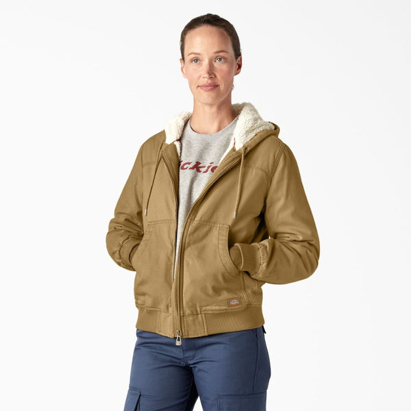 Dickies Women’s Fleece Lined Duck Canvas Jacket - Brown FJ700