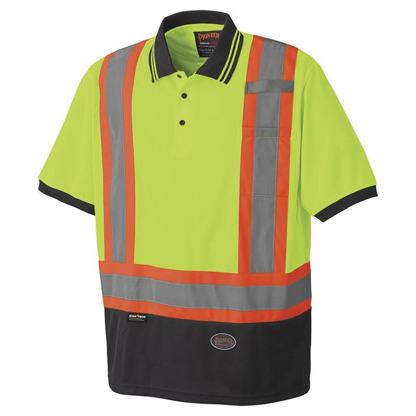 Pioneer Men's Hi-Vis Short Sleeve Polo Work Shirt 6987 - Yellow