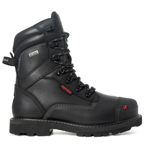 Royer Revolt Men's 8" Insulated Composite Toe Safety Boot with VIBRAM® Arctic Grip 8901RTAG - Black