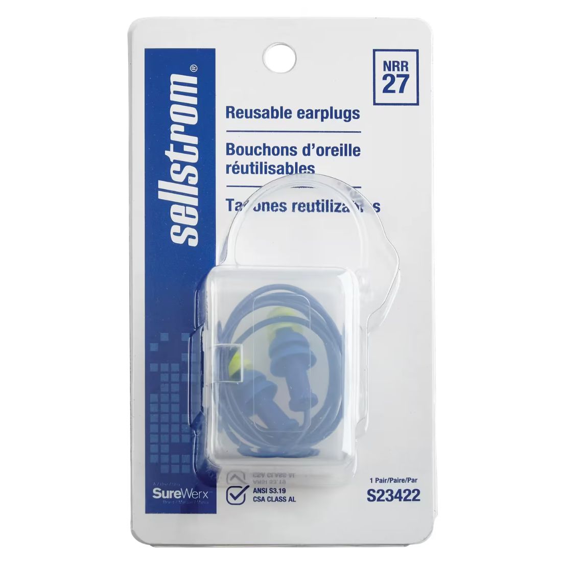 Sellstrom Corded Reusable Earplugs S23422