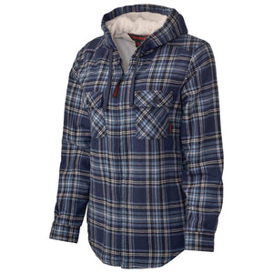Tough Duck Women's Plush Pile-Lined Flannel Work Hoodie WS12 - Navy