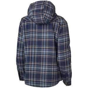 Tough Duck Women's Plush Pile-Lined Flannel Work Hoodie WS12 - Navy