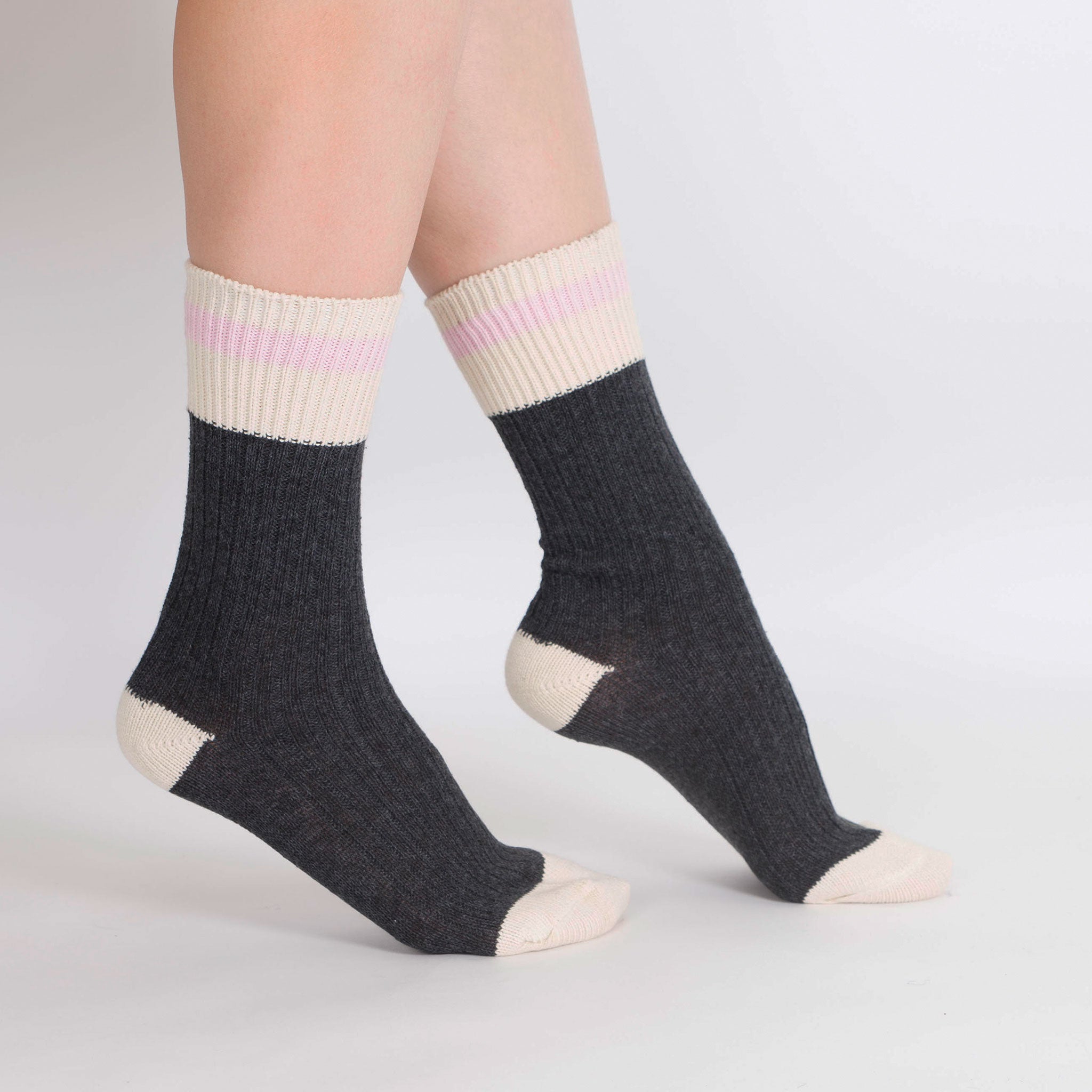 Women's 2PK Cotton Work Socks - Grey