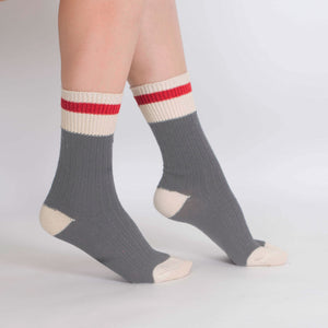 Women's 2PK Cotton Work Socks - Red