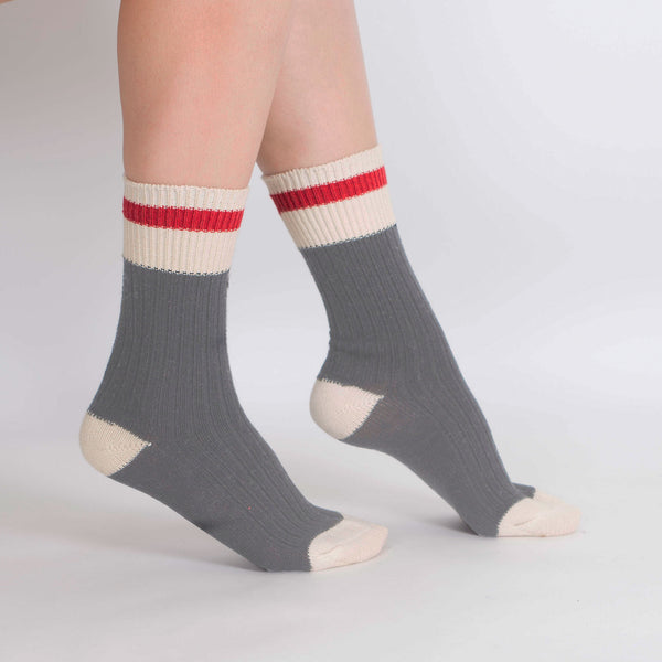 Women's 2PK Cotton Work Socks - Red