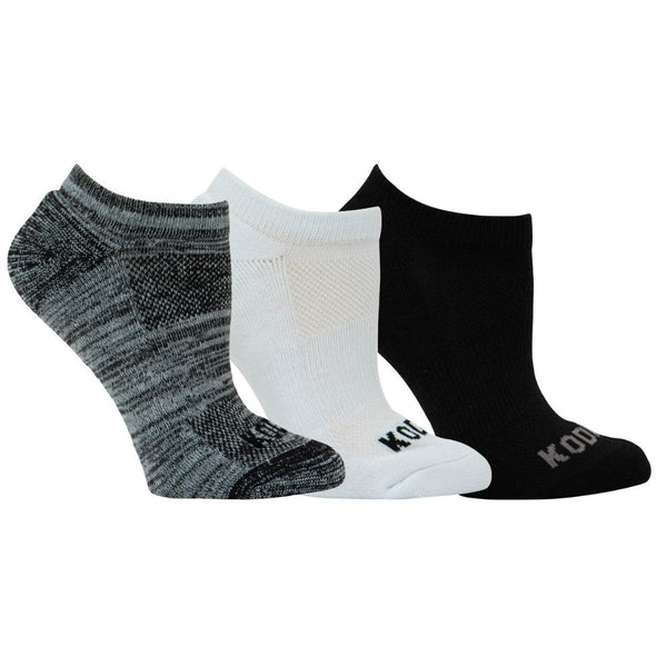 Kodiak Women's Ankle Work Socks DL0004 - Black/Grey/White 3 PK