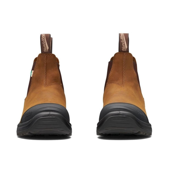 Blundstone 169 Unisex Slip-on Steel Toe Work & Safety Boot with Rubber Toe Cap - Saddle Brown