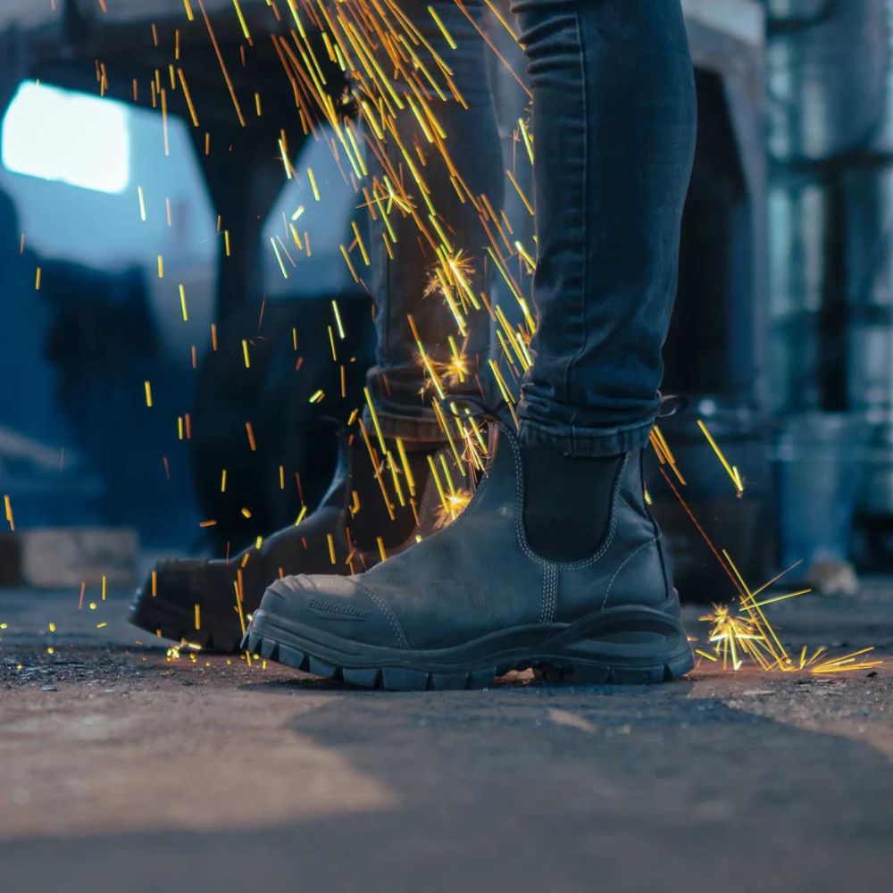 Blundstone 968 XFR Unisex Slip-on Steel Toe Work and Safety Boot Bla