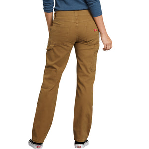Dickies Women's Stretch Double Front Cargo Work Pant - brown