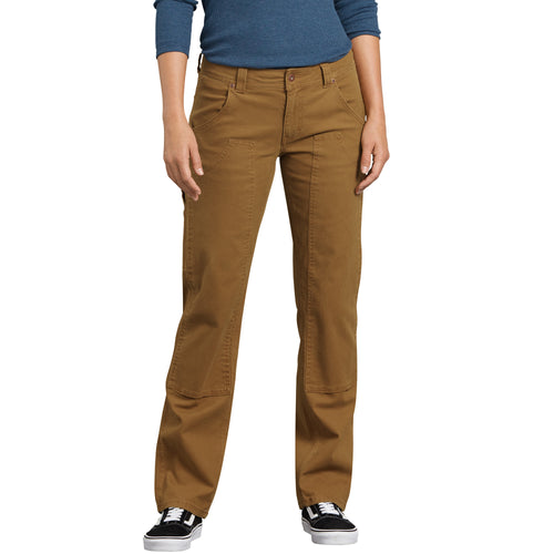 Dickies Women's Stretch Double Front Cargo Work Pant - brown
