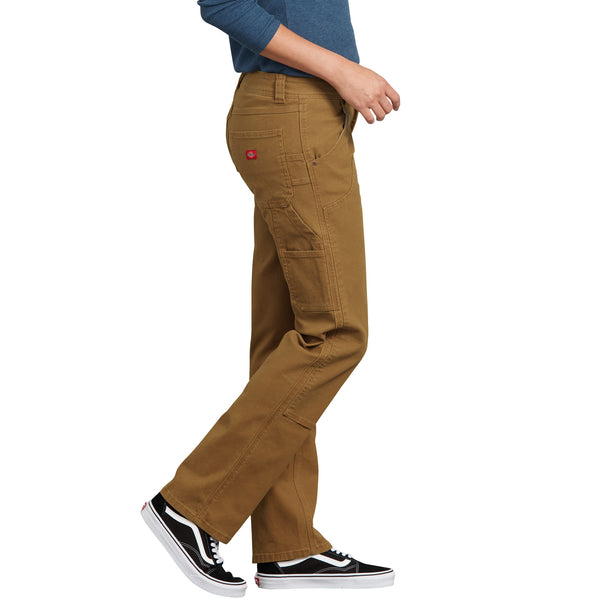 Dickies Women's Stretch Double Front Cargo Work Pant - brown