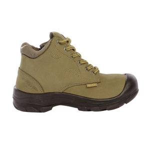 P&F S556 Women's 6" Steel Toe Side Zip Leather Work Boot - Kaki