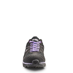 womens black and purple CSA work shoes shown from the front