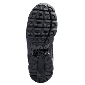 womens black and purple CSA work shoes sole