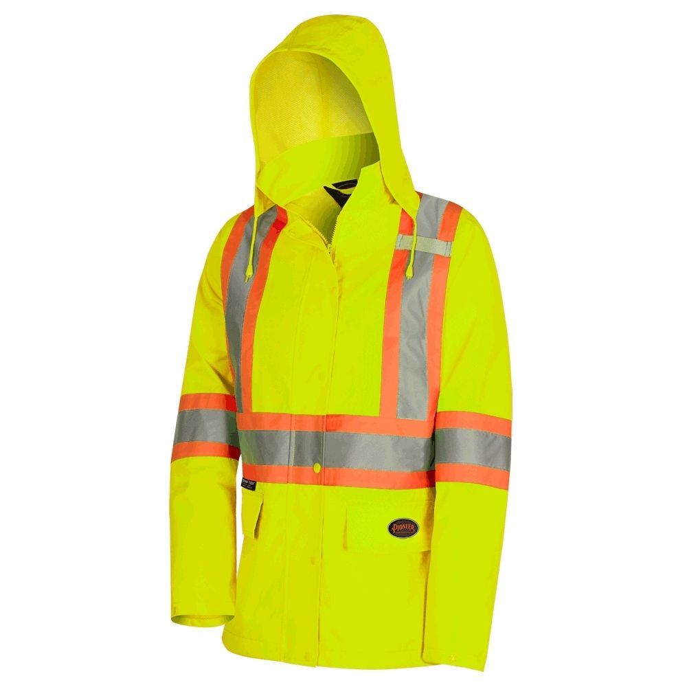 Women's Pioneer High-Visibility Waterproof Rain Work Jacket 5628W Ye