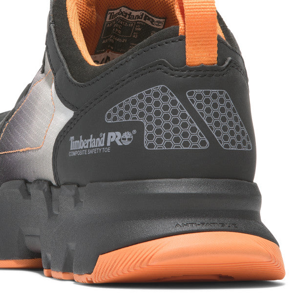 Timberland PRO Men's Powertrain EV Composite Toe Athletic Work Shoe TB0A66SKEEM - Black/Orange