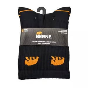 Berne Men's 6-PK All Purpose Cotton Blend Crew Socks 906B