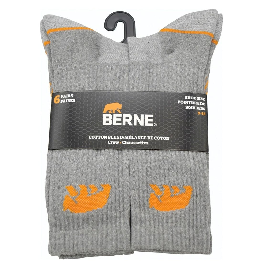 Berne Men's 6-PK All Purpose Cotton Blend Crew Socks 906B