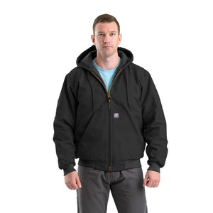 Berne Men's Heritage Duck Hooded Active Work Jacket HJ51 - Black