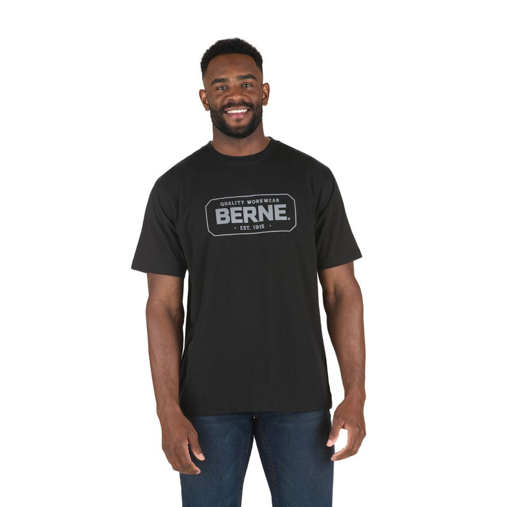 Berne Men's Men's Short Sleeve Graphic Tee BSM47 - Black