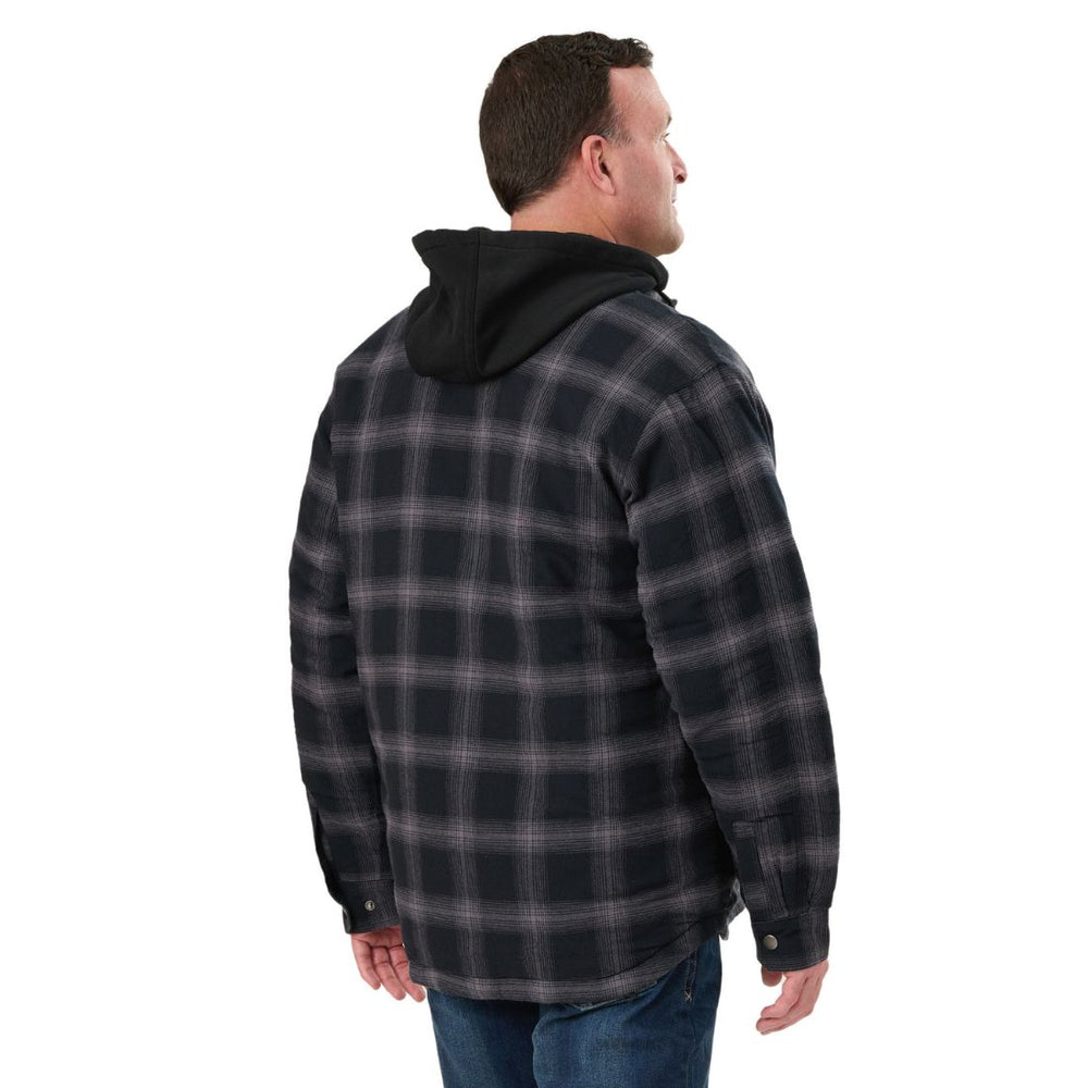 Berne Men's Quilt-Lined Hooded Shirt Jacket SH78PSBK - Black
