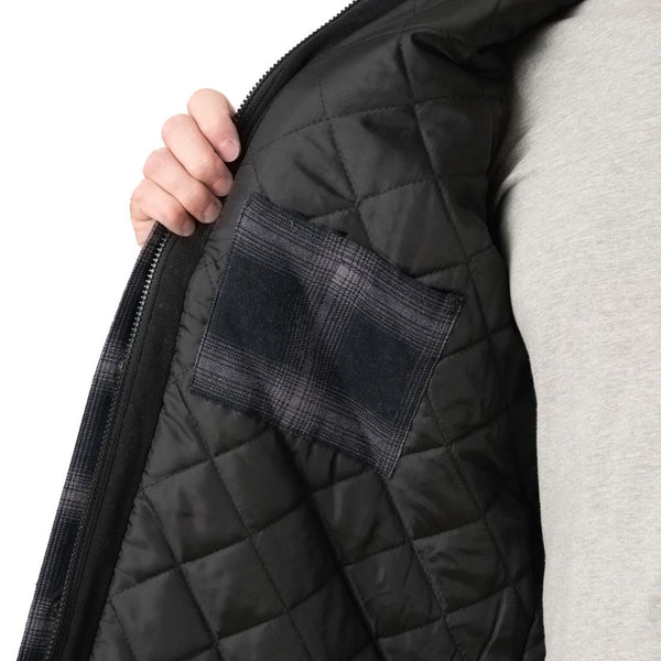 Berne Men's Quilt-Lined Hooded Shirt Jacket SH78PSBK - Black
