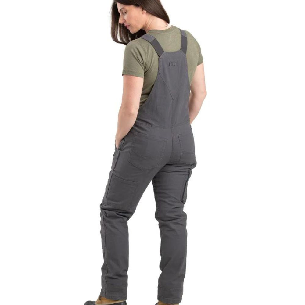 Berne Women's Flex Softstone Duck Unlined Bib Work Overall WB922 - Titanium Grey