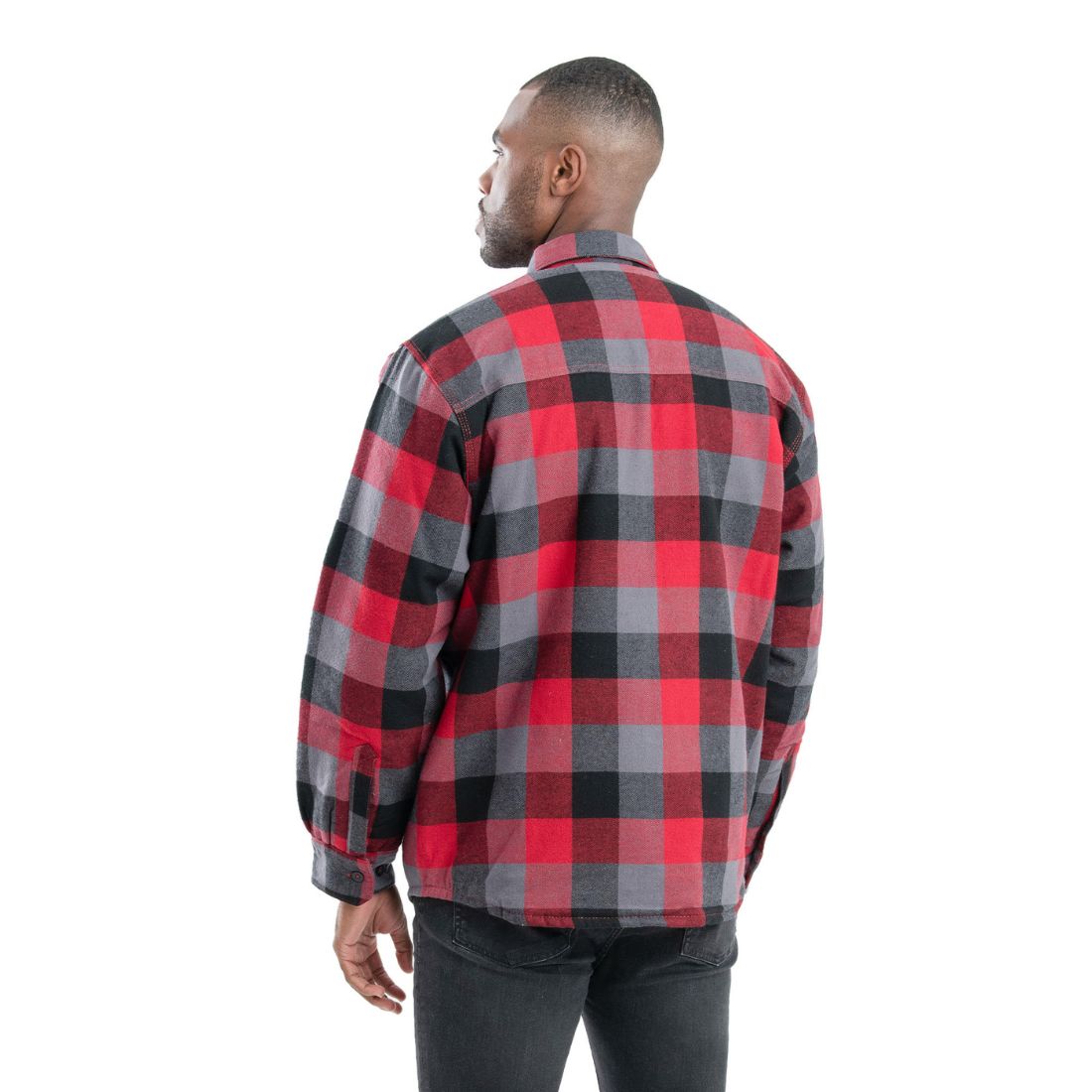 Berne SH69 Men s Timber Flannel Shirt Jacket Plaid Red L