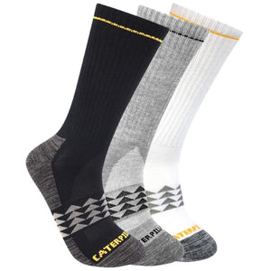CAT Advanced 3-Pack 1/2 Cushion Crew Work Sock - Multi-Colour