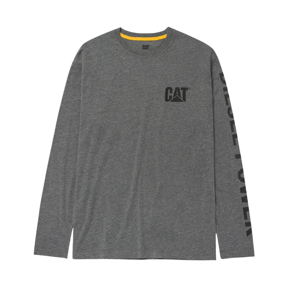 CAT Diesel Power Men's Long Sleeve Work T-Shirt 1010042 - Heather Grey
