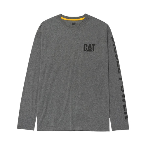 CAT Diesel Power Men's Long Sleeve Work T-Shirt 1010042 - Heather Grey