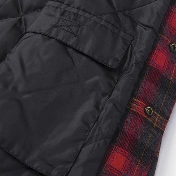 CAT Men's Hooded Flannel Work Shirt Jacket 1040045 - Red