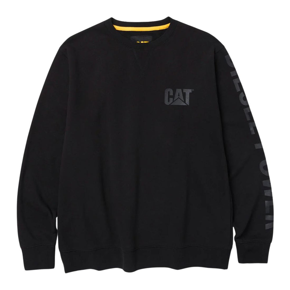 CAT Men's Midweight Crewneck Diesel Power Sweater 8050006 - Black
