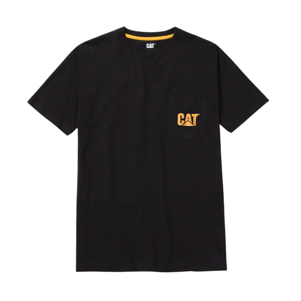 CAT Men's Short Sleeve Logo Pocket Work T-Shirt 1510552 - Black