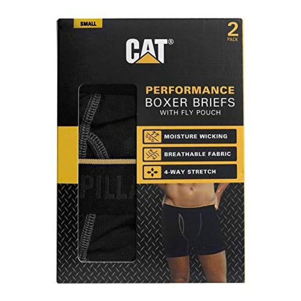CAT Men's Sports Mesh Boxer Briefs (2-Pack) - Black