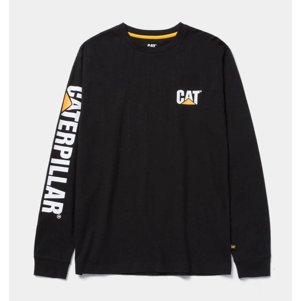 CAT Trademark Banner Long Sleeve Work Shirt - Black 1510034