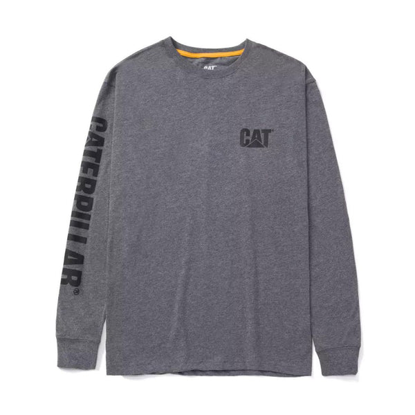 CAT Trademark Banner Long Sleeve Work Shirt - Dark Heather Grey 1510034