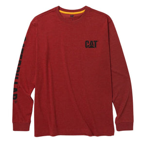CAT Trademark Banner Long Sleeve Work Shirt 1510034 - Red Ochre Heather