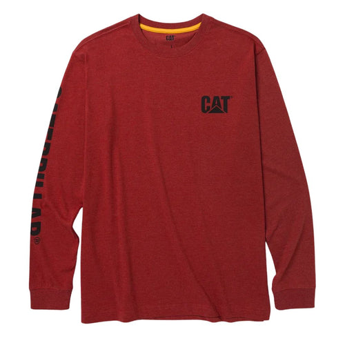 CAT Trademark Banner Long Sleeve Work Shirt 1510034 - Red Ochre Heather