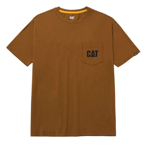 CAT Men's Short Sleeve Logo Pocket Work T-Shirt 1510552 - Bronze