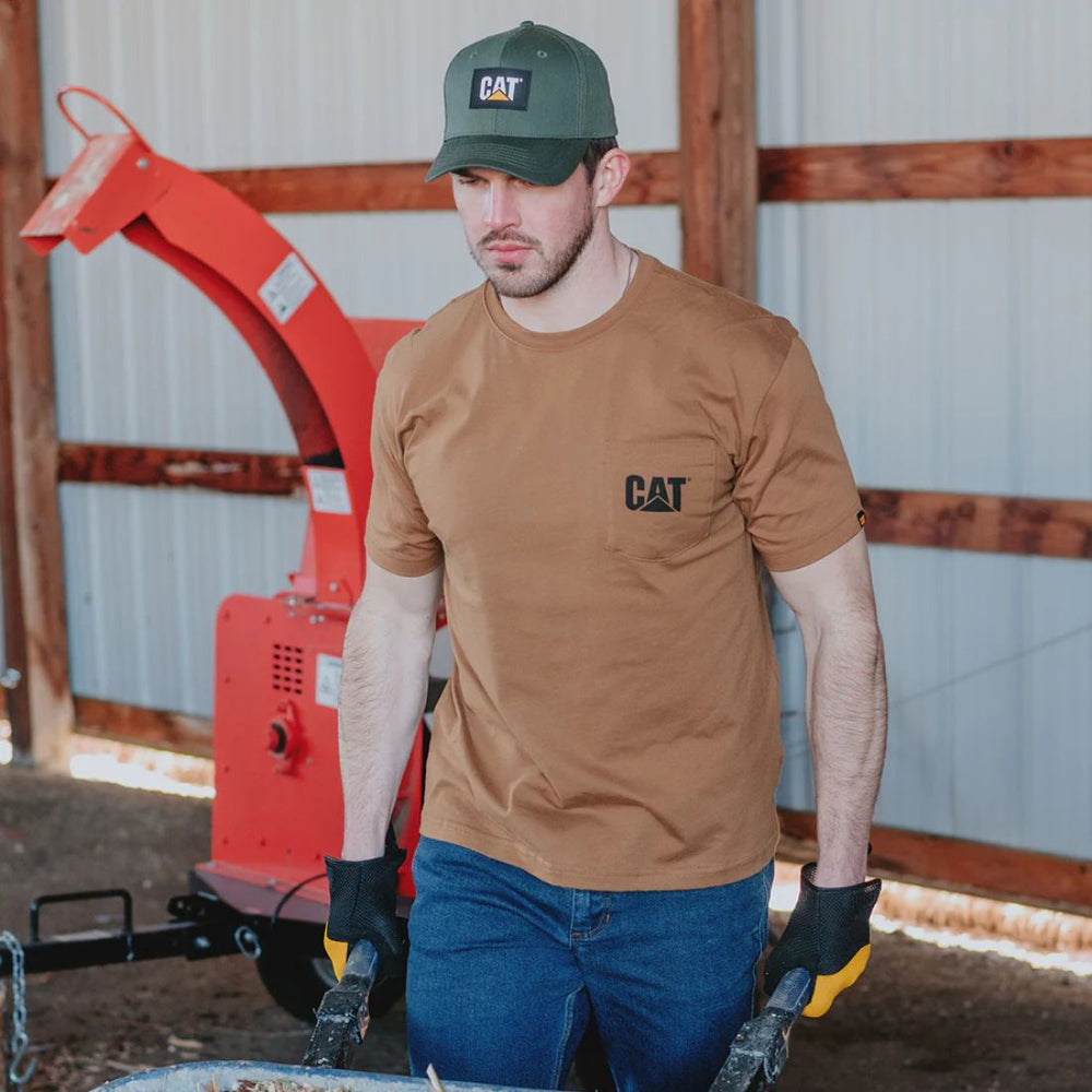 CAT Men's Short Sleeve Logo Pocket Work T-Shirt 1510552 - Bronze